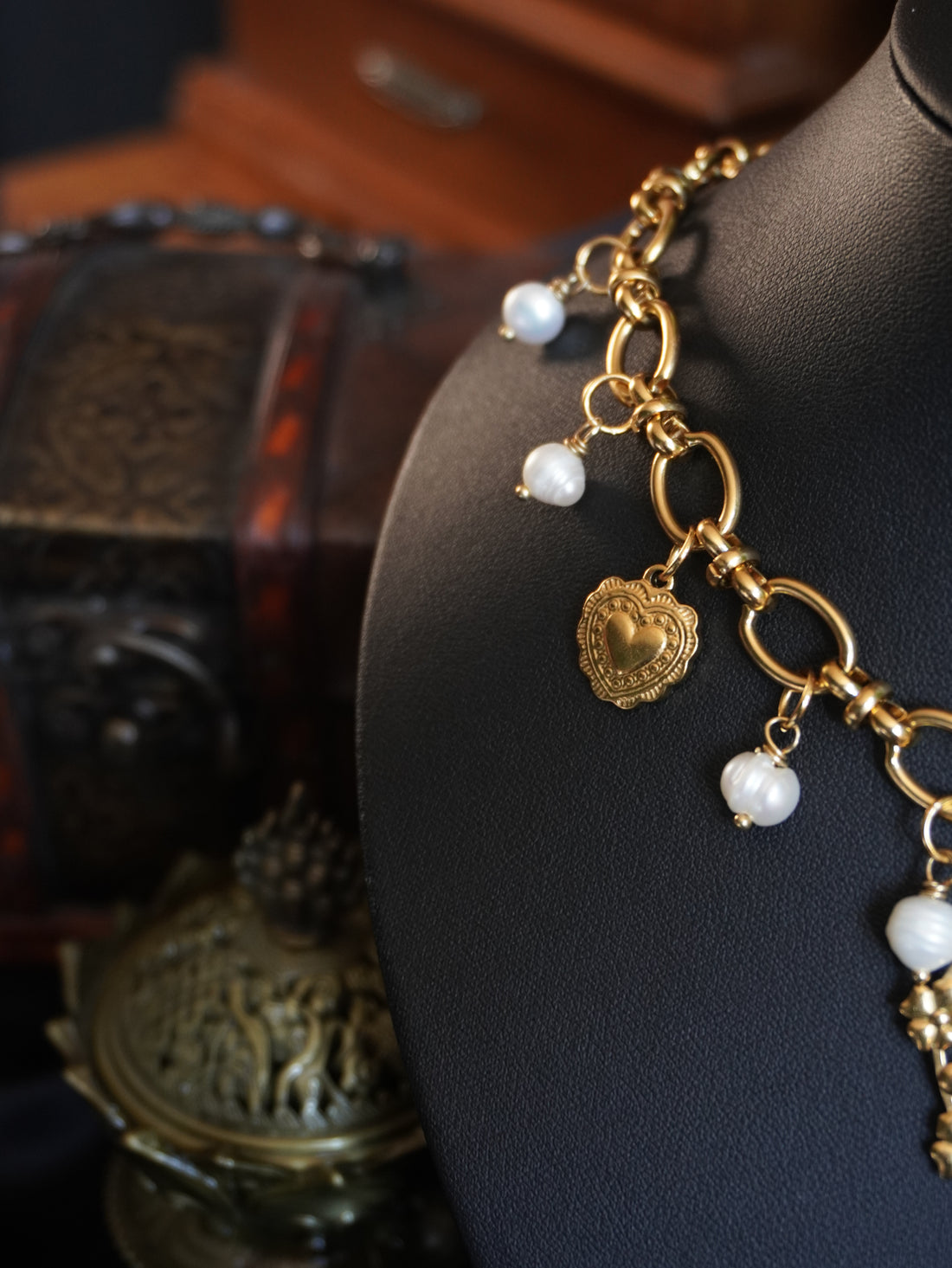 Collier « Angelic’s love » • Doré • Perles d’eau douces