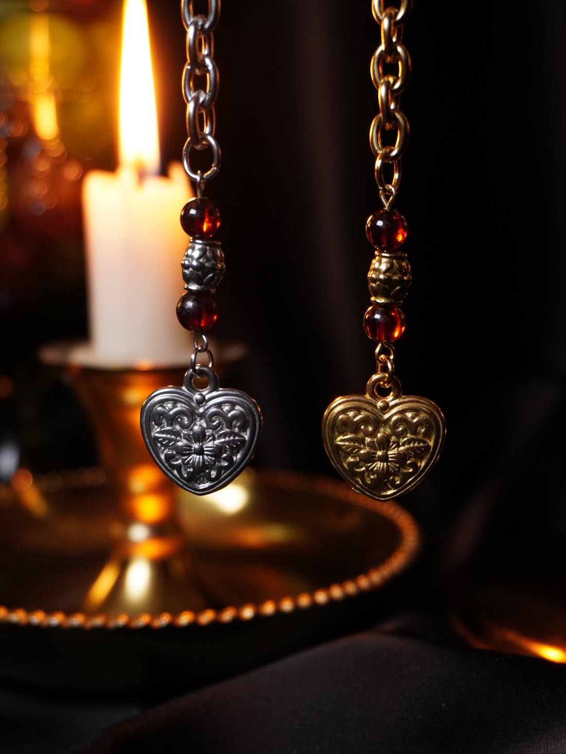 Collier « Bloodline » 🥀🍷• Ambre cognac