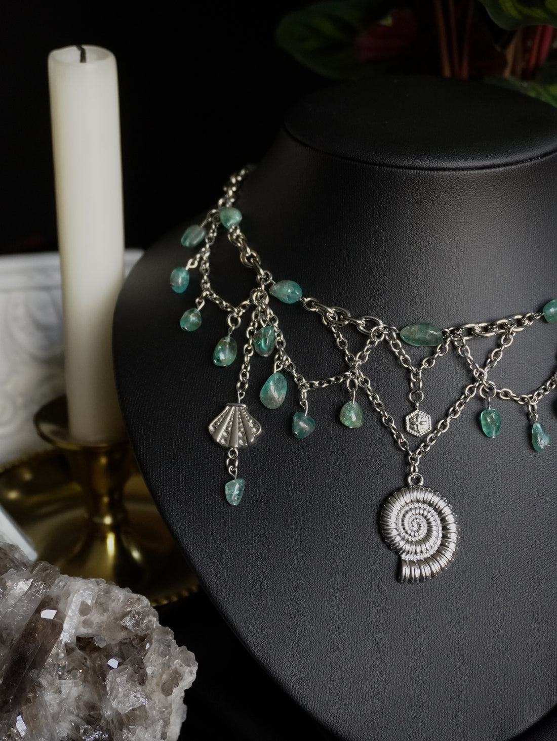 Collier « Siren’s call » 🧜🏼‍♀️ • Apatite bleue