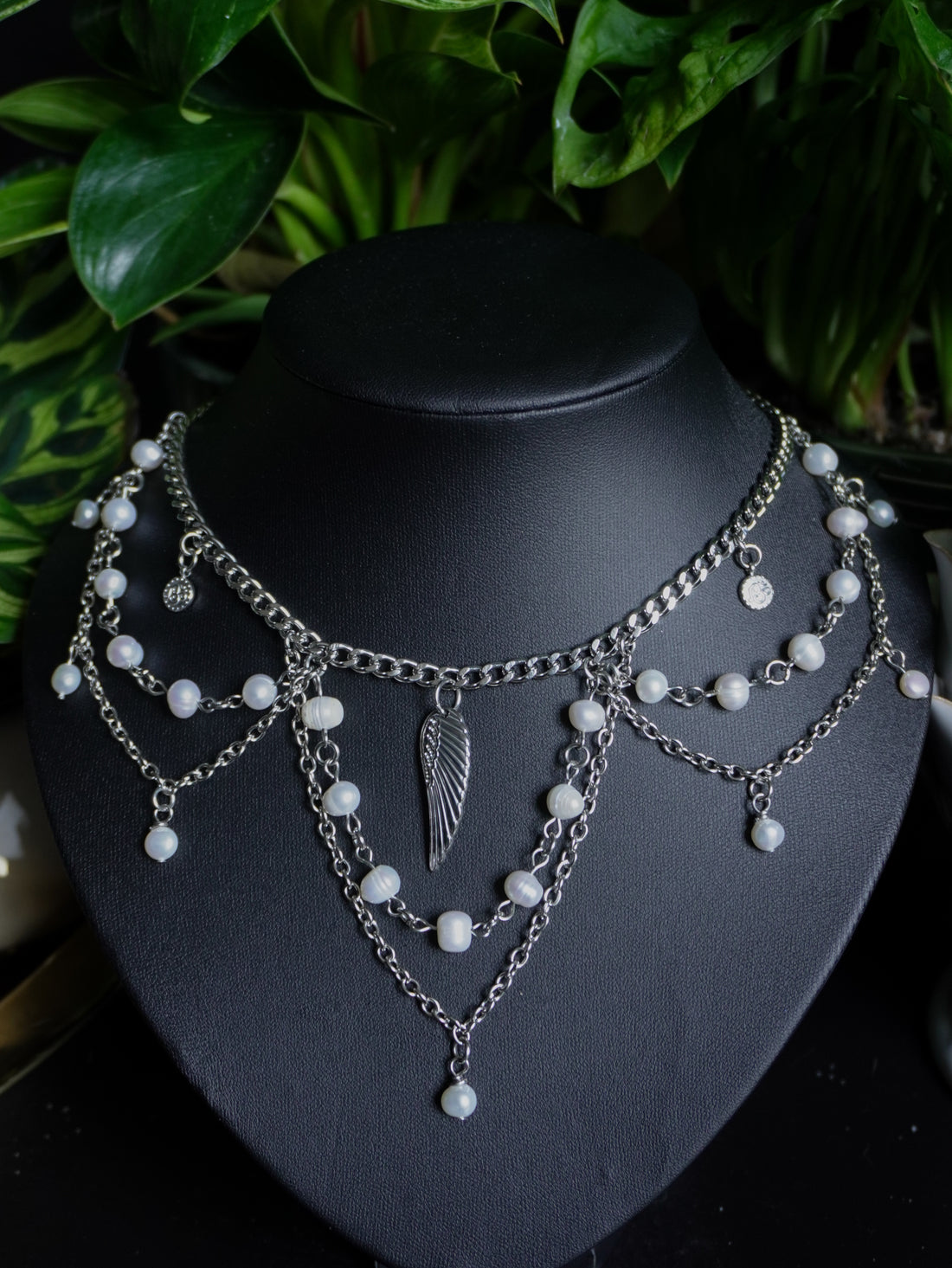 Collier « Angelic » 🪽 • Perles eau douce • Argenté