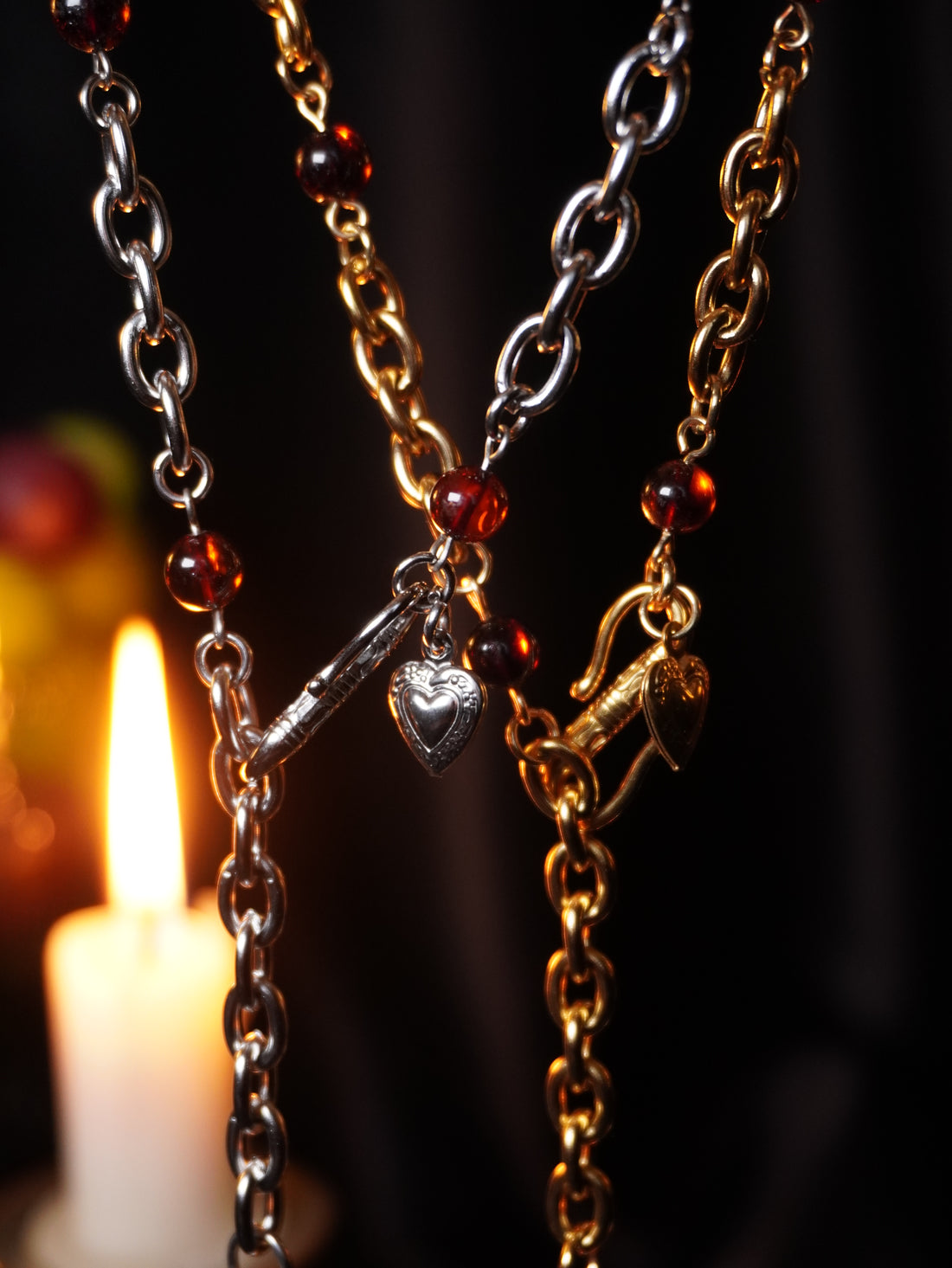 Collier « Bloodline » 🥀🍷• Ambre cognac