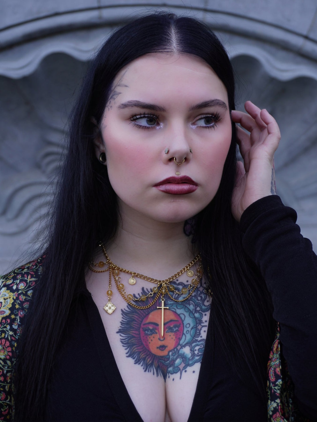 Collier « Impératrice » ⚖️🗡️ • Topaze impériale 🏵️• Pièce de collection unique • Doré